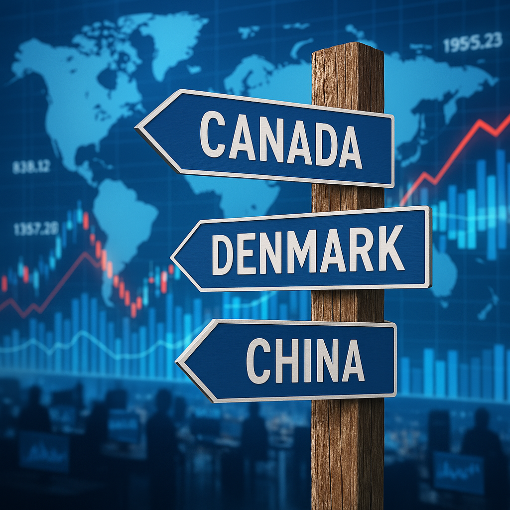 Eksport: Canada, Danmark og Kina